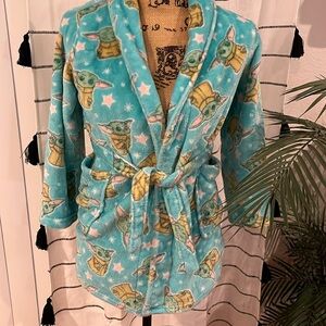 3/$20 Star Wars girls baby Yoda turquoise fluffy robe